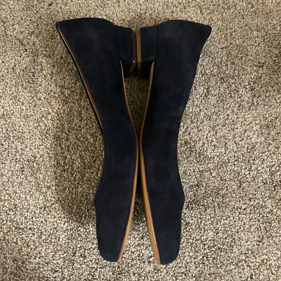 J.Crew Suede Navy Blue Ballet flats with heel - Picture 3 of 8